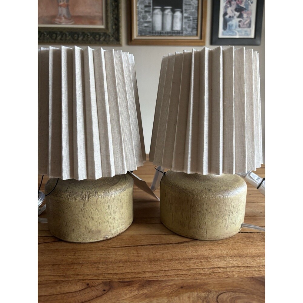 Mini Lamps Set Of 2 Faux Wood Room Essentials